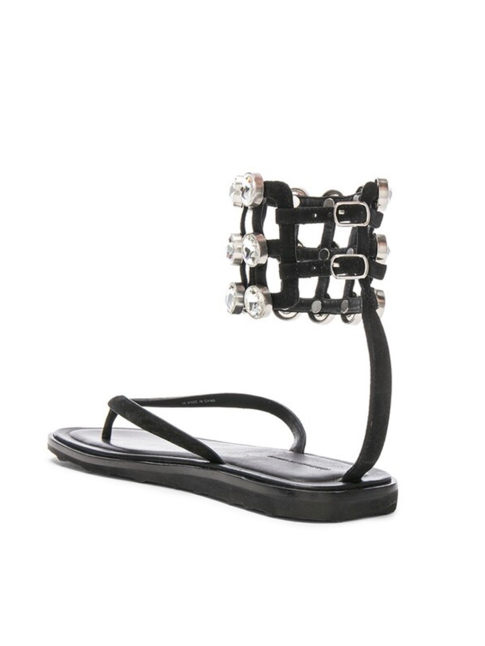 ALEXANDER WANG Leather Aubrey Sandals in black size 10 (40) Swarovski - Picture 4 of 10